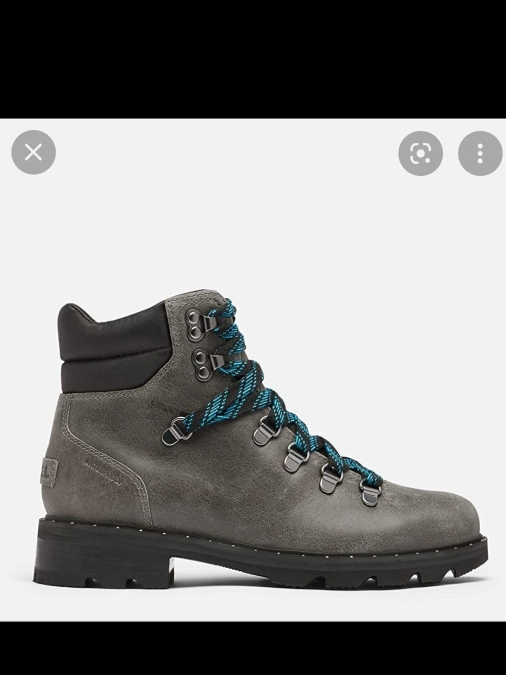 Women's Sorel Lennox Hiker Booties Grey Leather Boots $220, Sz 6, New!